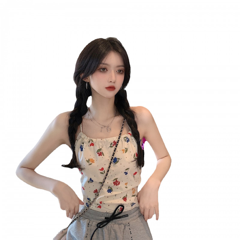Women’s Tank Top Drawstring Neck Hanging Butterfly Strap Lace Up Tank Top