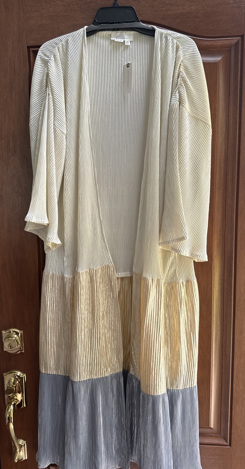 NWT ANTHROPOLOGIE Pleated Colorblock Duster Kimono One Size XS S M L XL