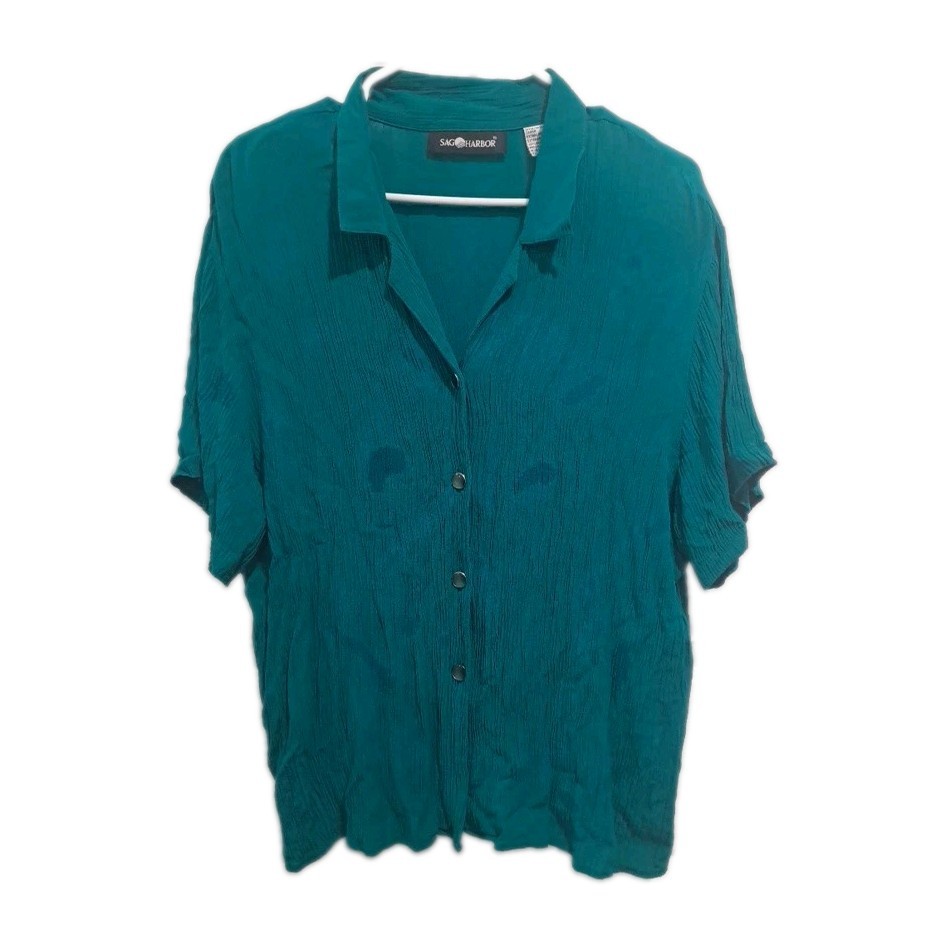 sag harbor top xl Teal Blue SS VTG?