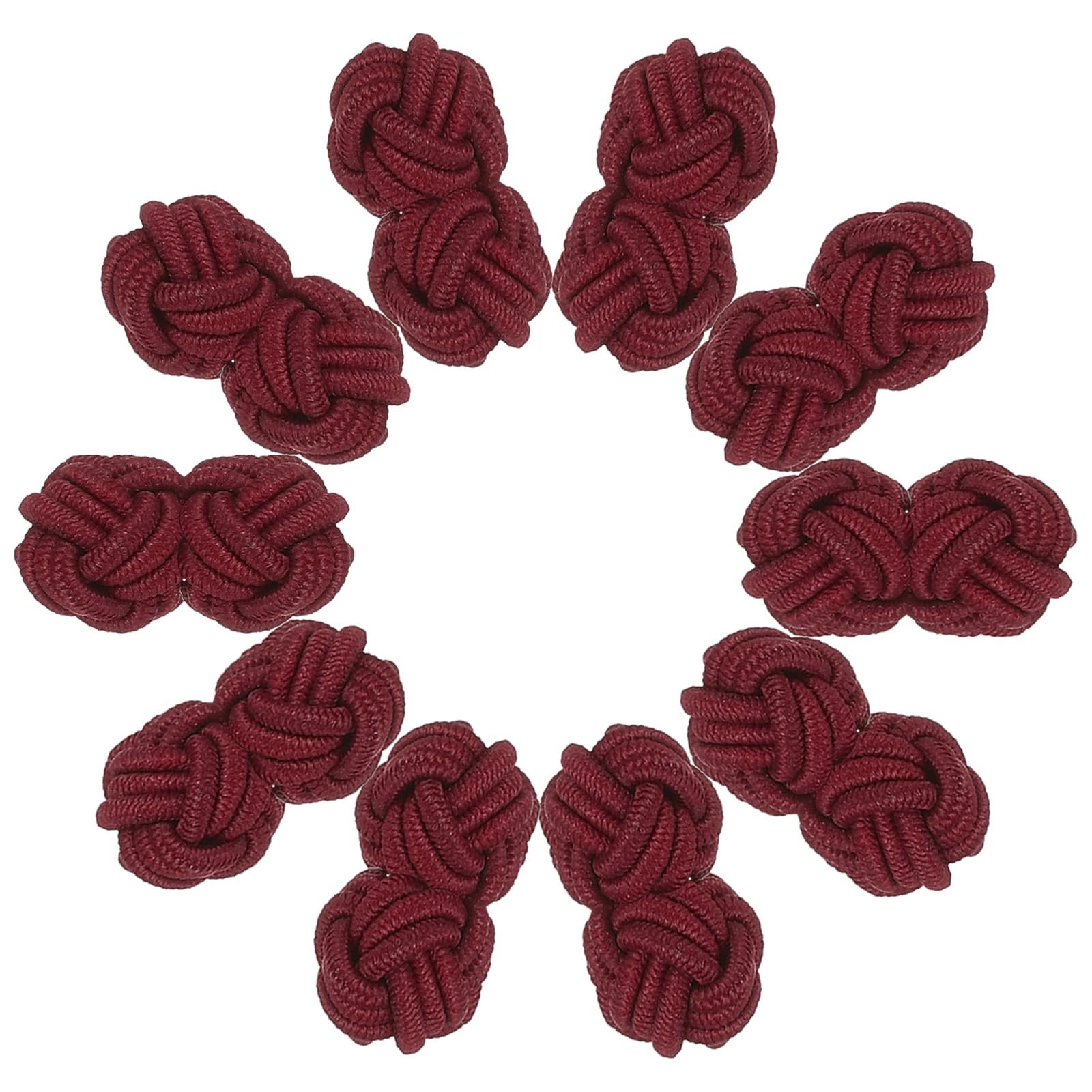 5 pairs silk knot cufflinks, elastic fabric shirt cufflinks, …
