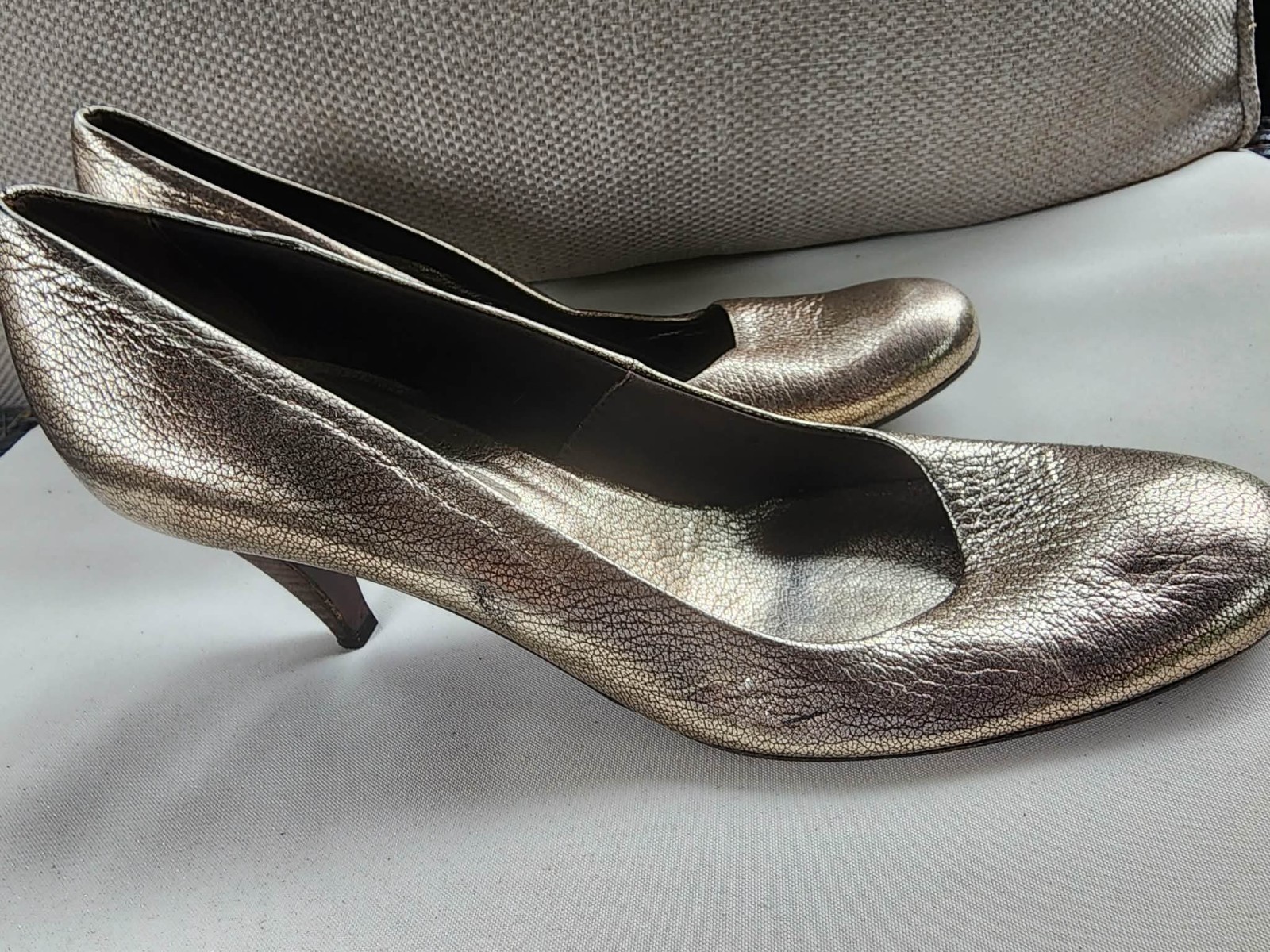 Women’s Handmade Italian Metallic Leather Wood Heels – Vero Cuoio 9-9.5 Boutique