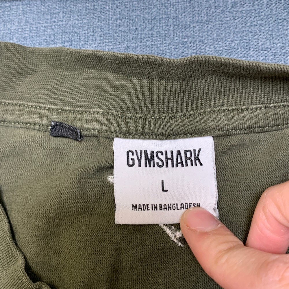 Gymshark Block Oversized T Shirt Womens Large Olive Green Logo Crew Neck Casual