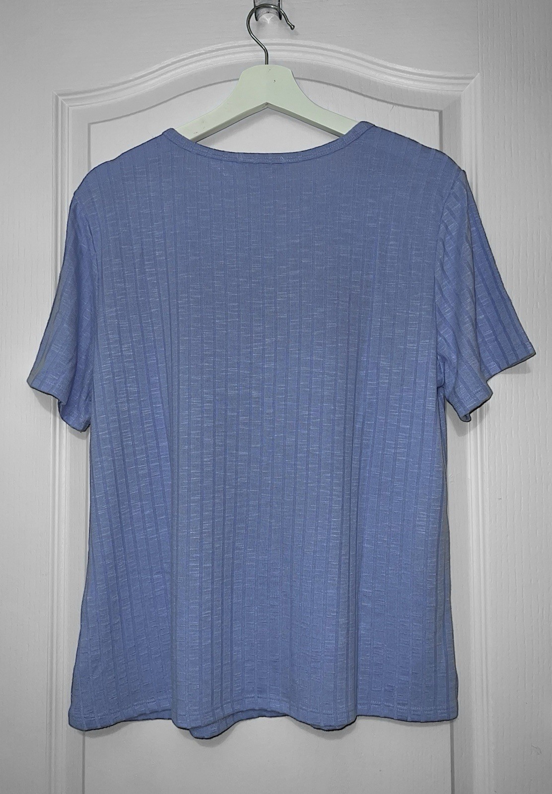 Vintage America Ladies’ Slub Ribbed Tee Blue Size XL New