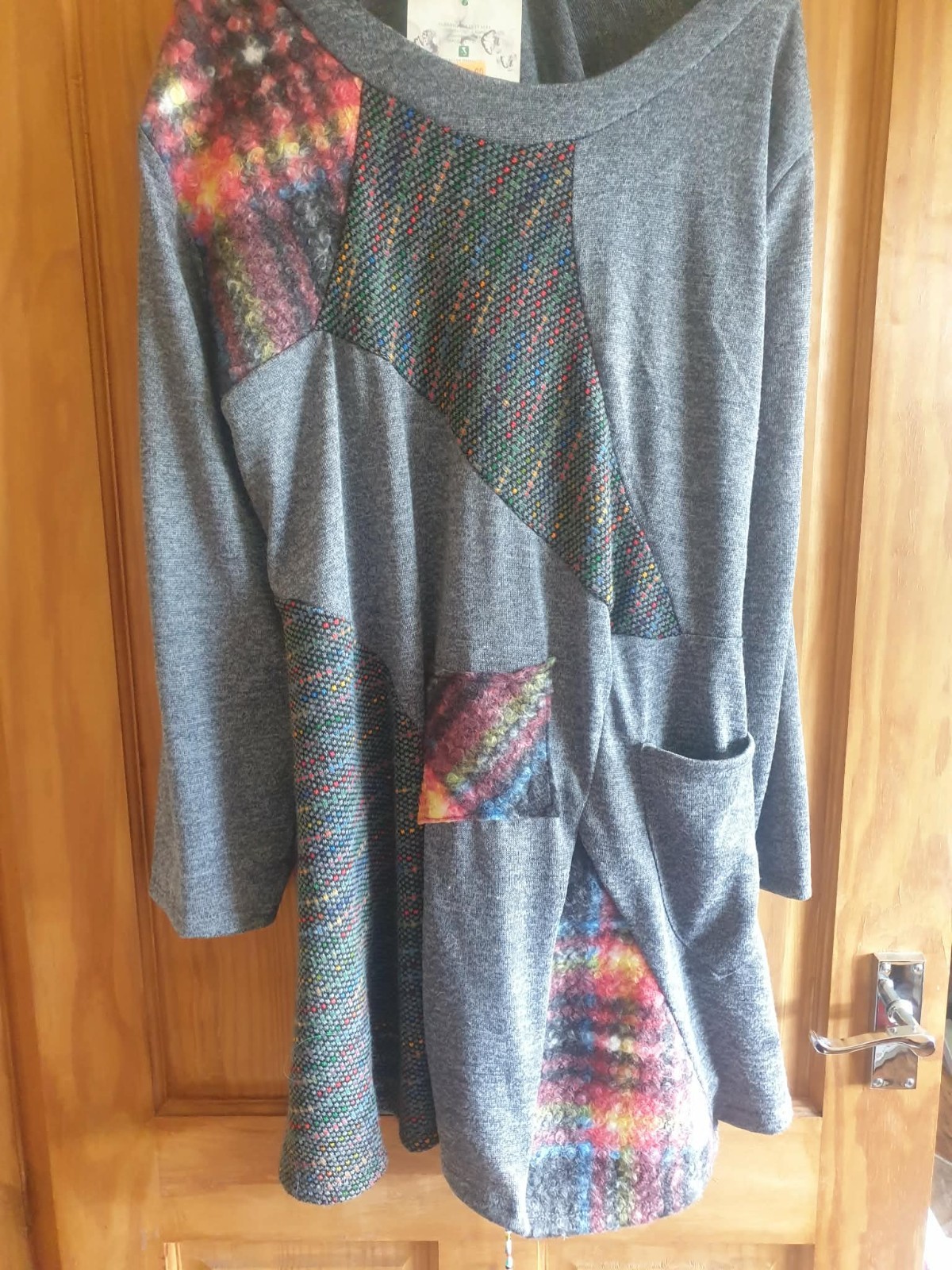 Boho, Lagenlook, Italian long top With matching scarf Free Size, Medium to Large