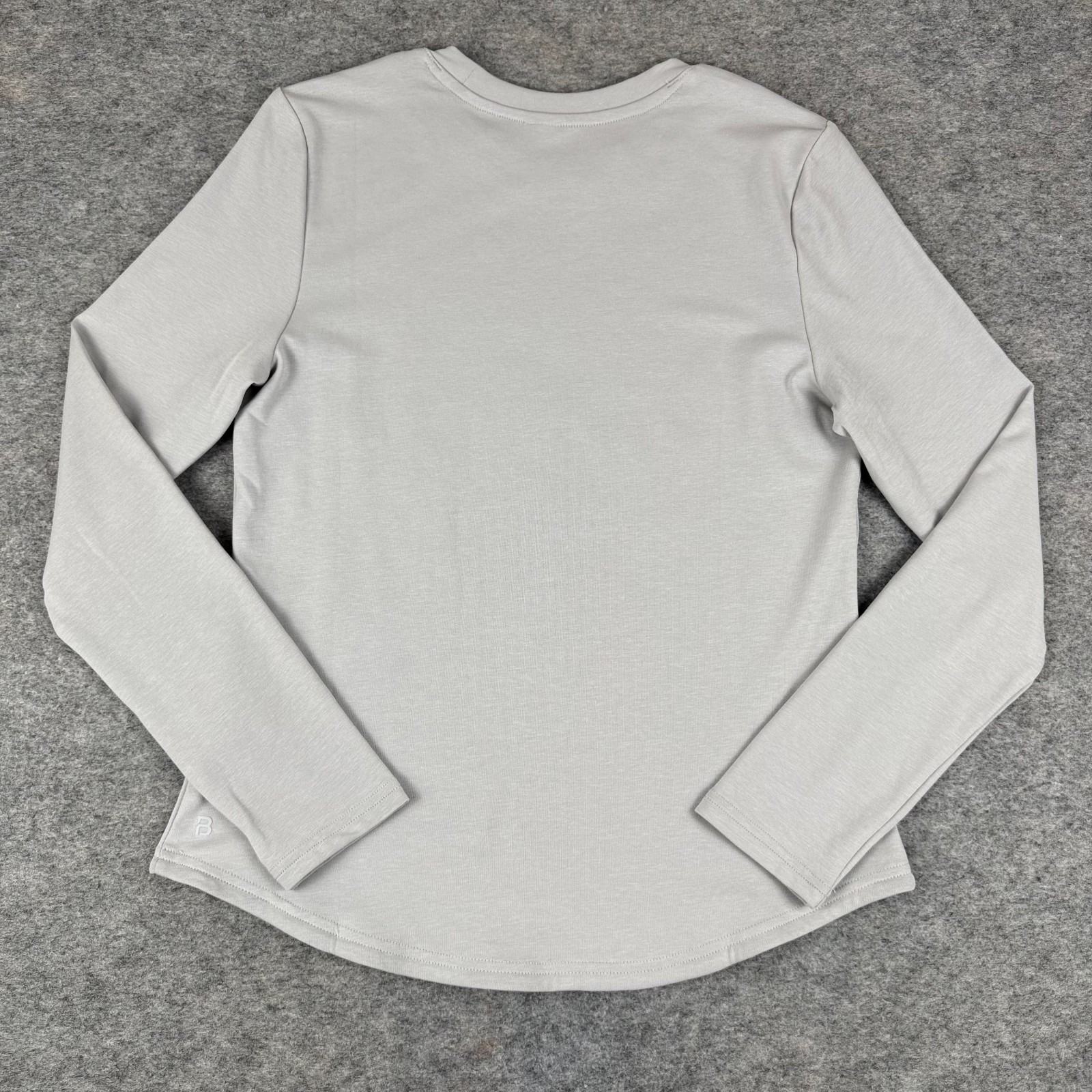 BYLT Premium Basics Drift Long Sleeve Shirt Fitted Gray Womens Small S