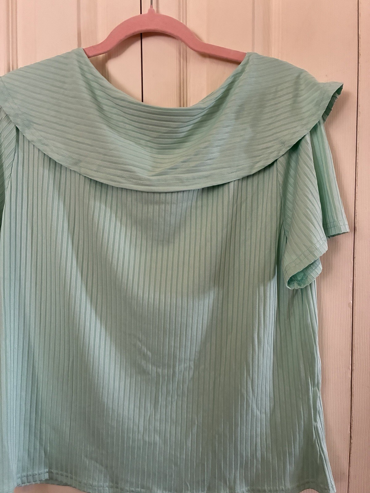 Womens Light Green Top, Large Sea foam Green Blouse