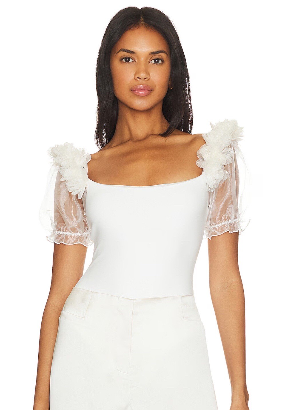 Free People/ Intimately FP Pretty Petals Off White Bodysuit Small New* BD161