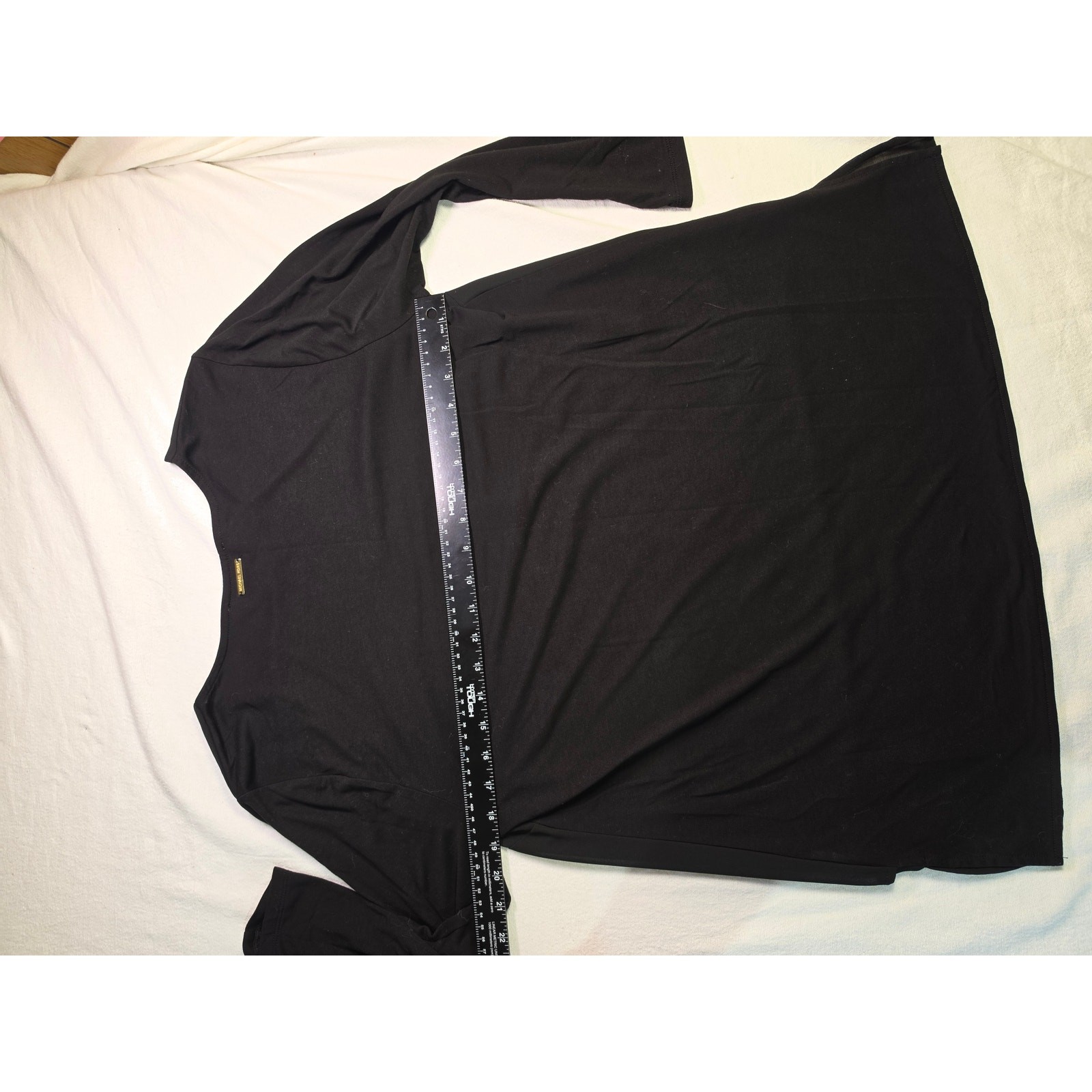Michael Kors Black Boat Neck Tunic Top Large Gold