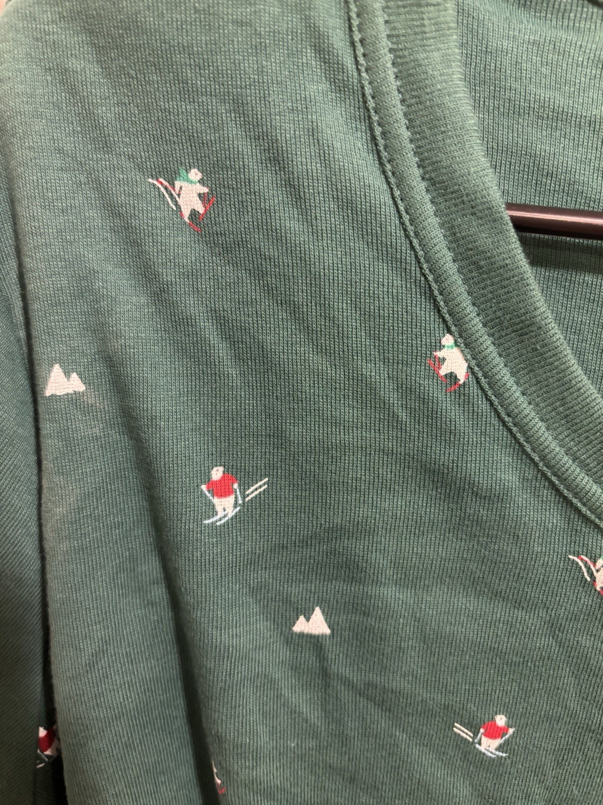 Wondershop Women’s Green Long Sleeve T-Shirt Polar Bears Christmas, Size XL