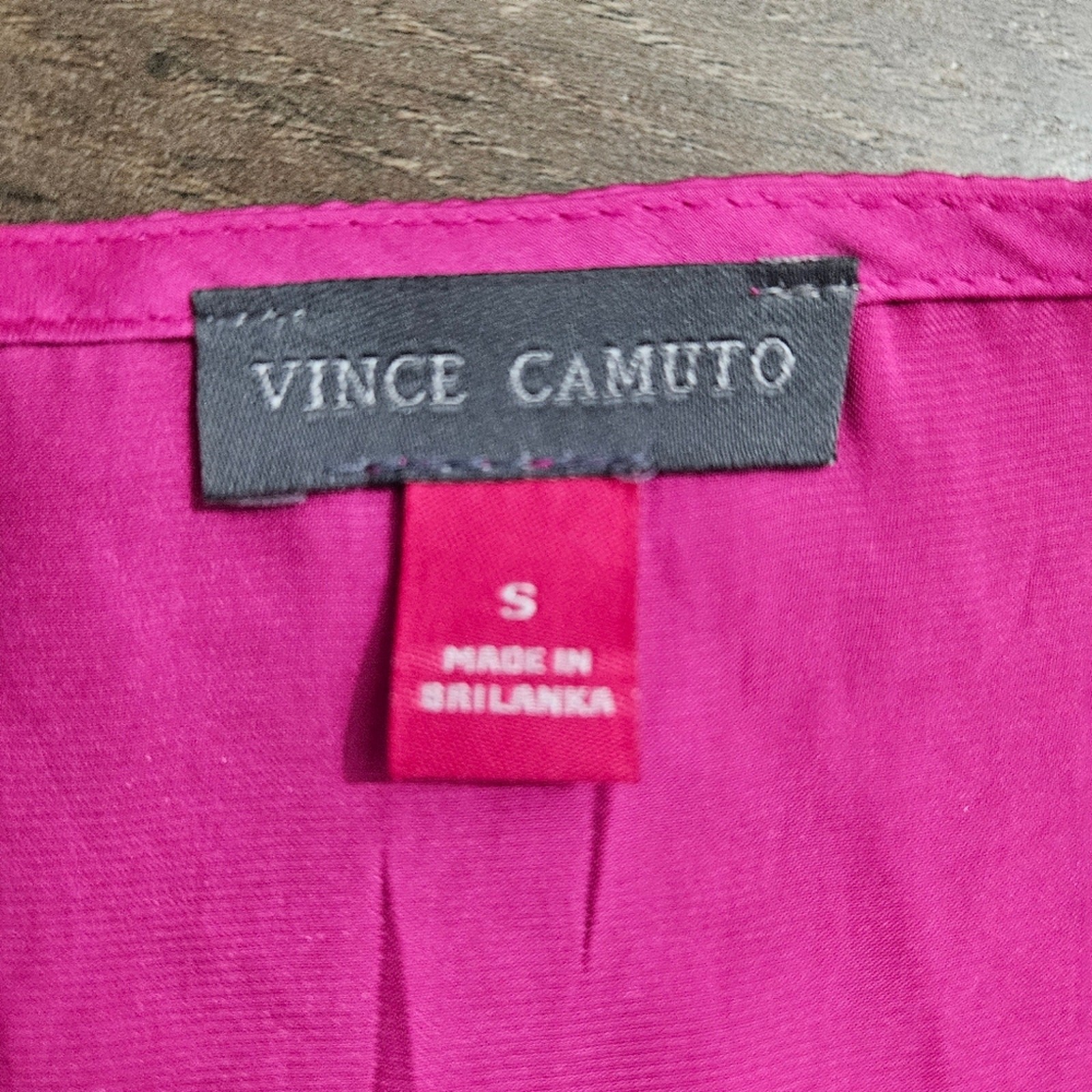 Vince Camuto Hot Pink Satin Long Bishop Sleeve Blouse Women’s Small Career