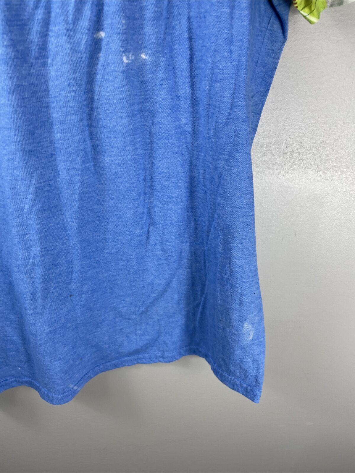 Gildan Bleach Dye Softball “Shell Shockers” T Shirt Women’s Large Blue & Orange