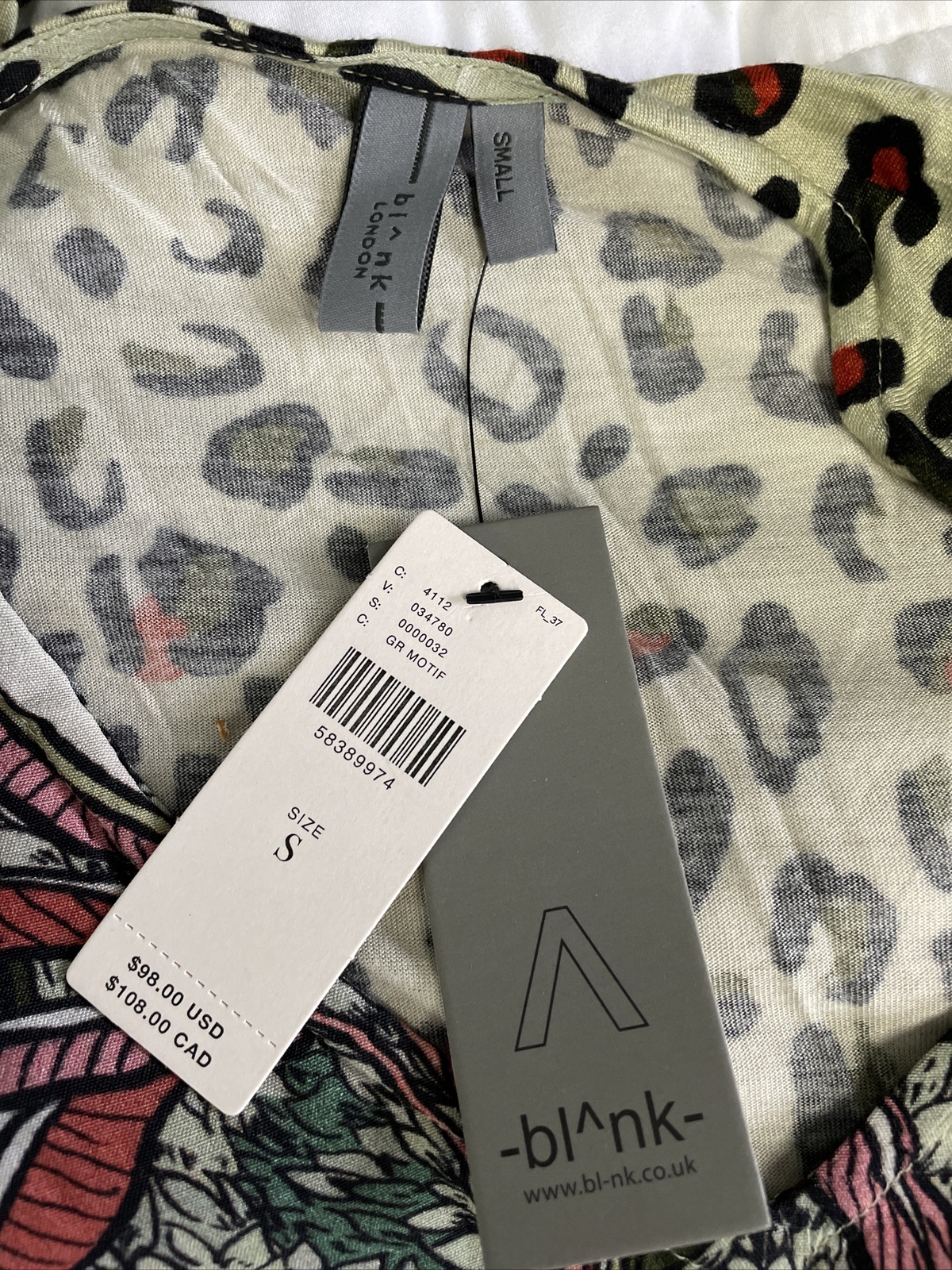 Anthropologie Bl-nk Sibley Mock Neck Top Sage Animals Sz Small