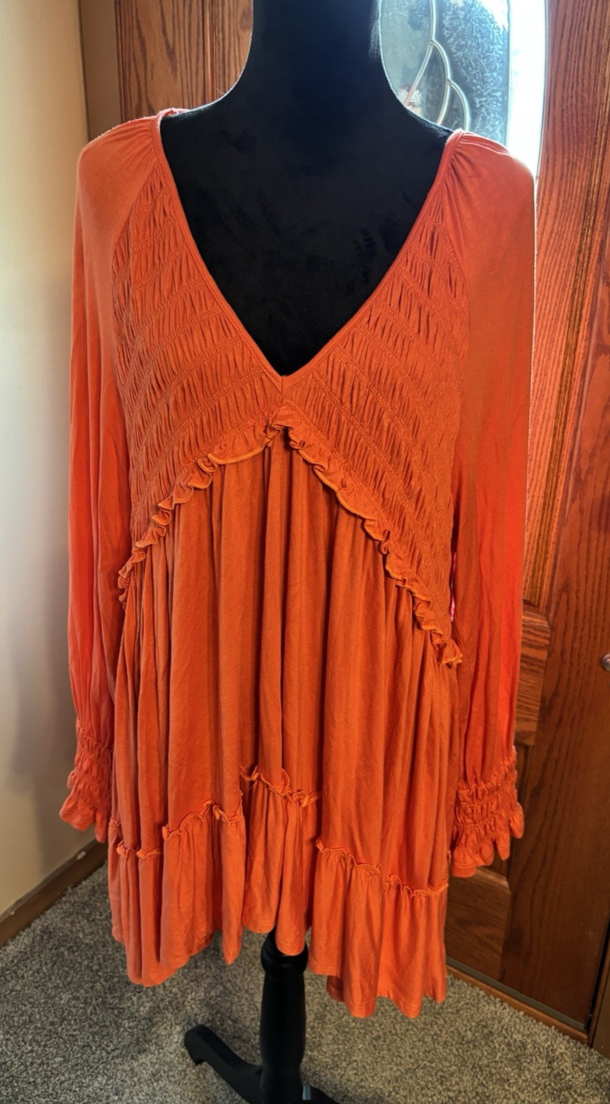 Davi & Dani 1XL Orange Smock Women’s Top