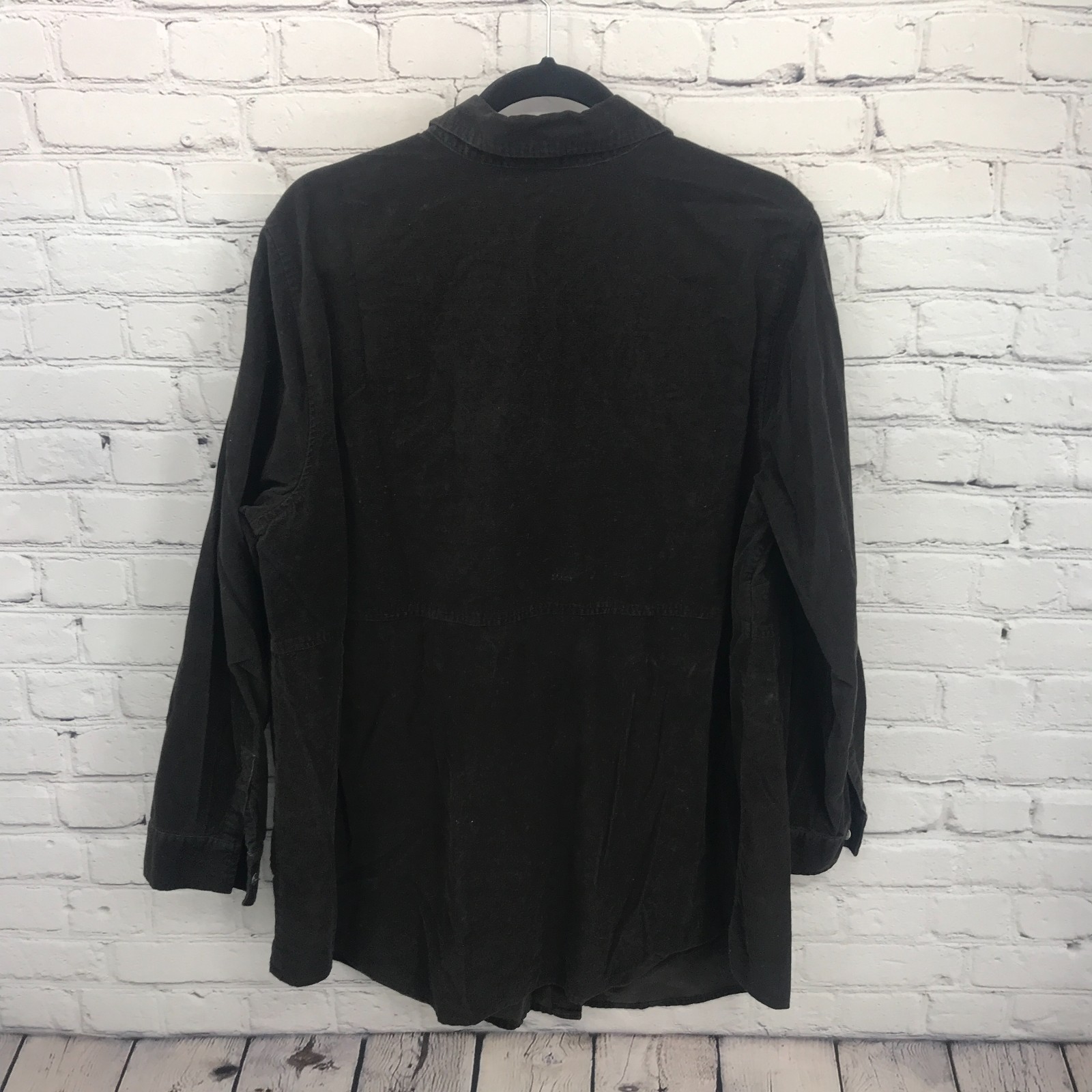 J Jill Top Womens 2X Brown Corduroy Long Sleeve Button Up Casual Blouse