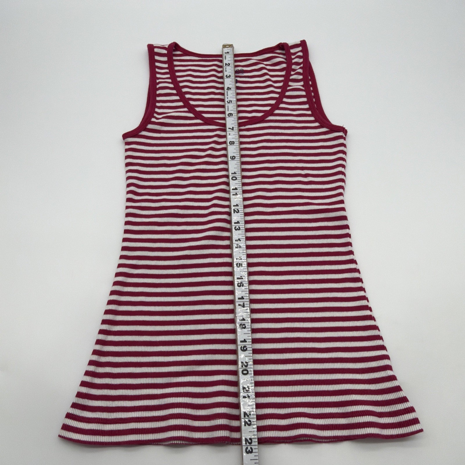 Bass Tank Top Women XS Triped Purple & White 100% Cotton In Thailand .#46757