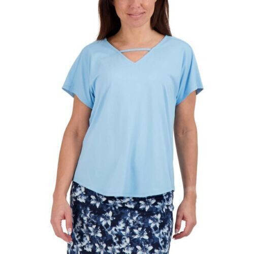 Tranquility by Colorado Clothing Womens V-Neck Top (SKY BLUE, XXL) NWT