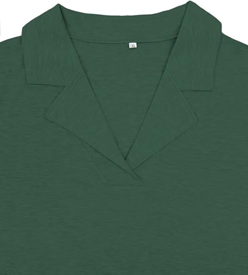 V-neck Casual Polo Minimalist Women’s Summer Short Sleeves Breathable Top XL-5XL