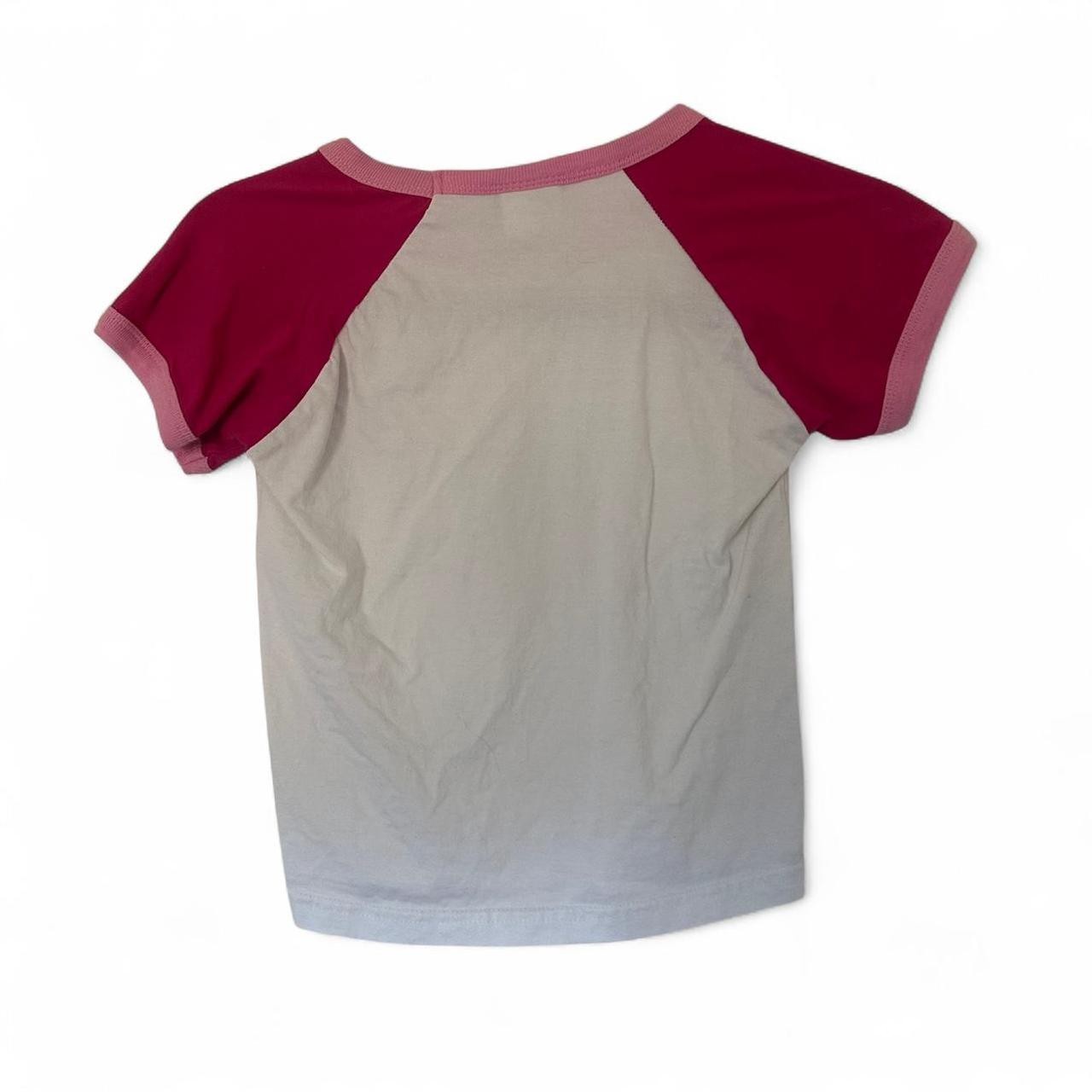 Women’s White and Pink Crop-top