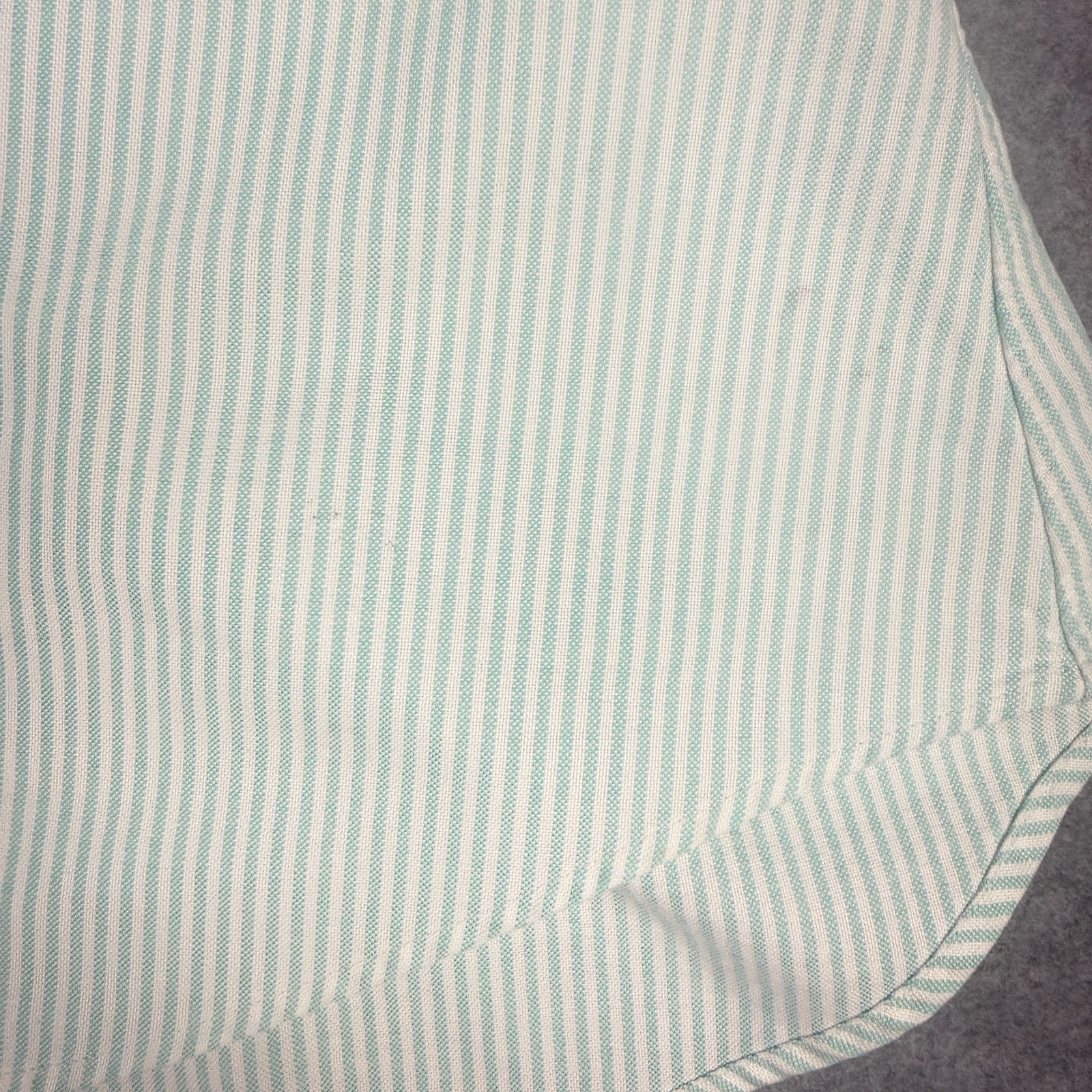 Vintage Ralph Lauren Oxford Shirt Womens 0 Green Stripe Slim Fit Hong Kong 80s