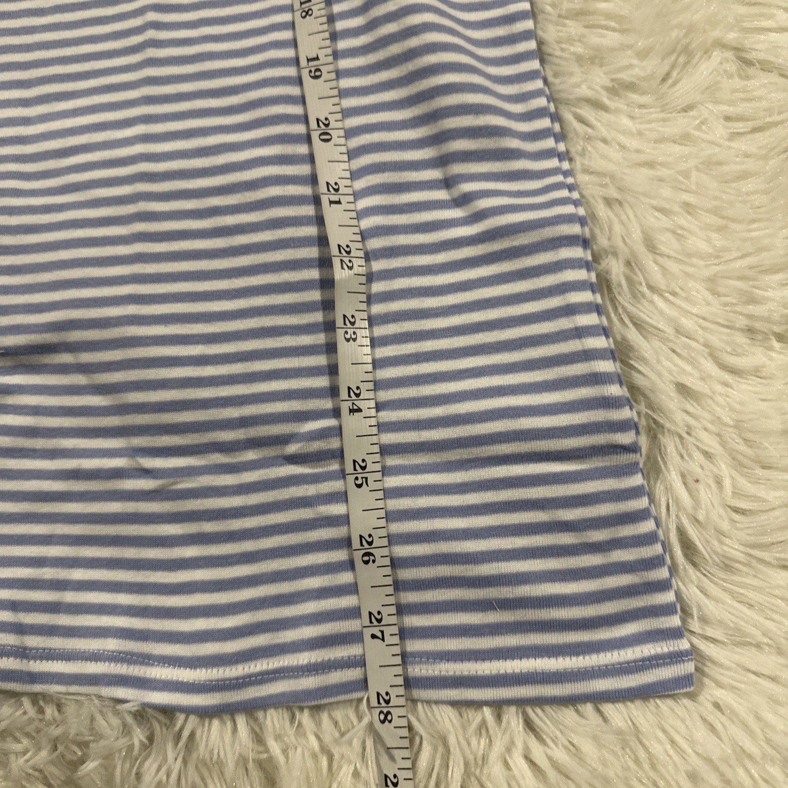 Croft and Barrow XXL womens NWT blue striped The Classic Tee preppy