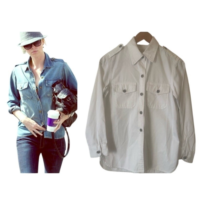 CURRENT ELLIOTT $198 The Perfect Shirt (Shacket) in Sugar White Size 0