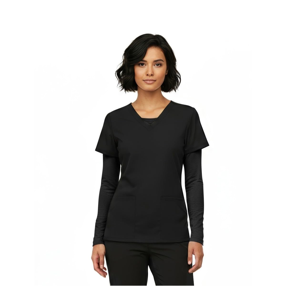 Women’s Long Sleeve Underscrub T-Shirt – Cotton Blend Scrub Base Layer for Nu…