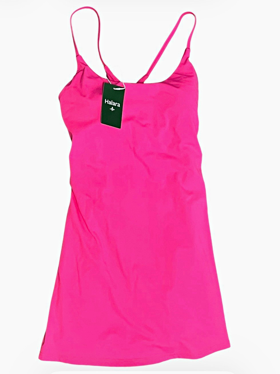 Halara Athletic Dress Built In Shorts Pink Criss Cross Back Women’s M NWT