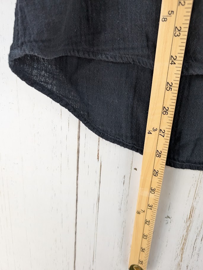 Sonoma Size Large Black Split V Neck Cotton Short Sleeve Casual Womens Top