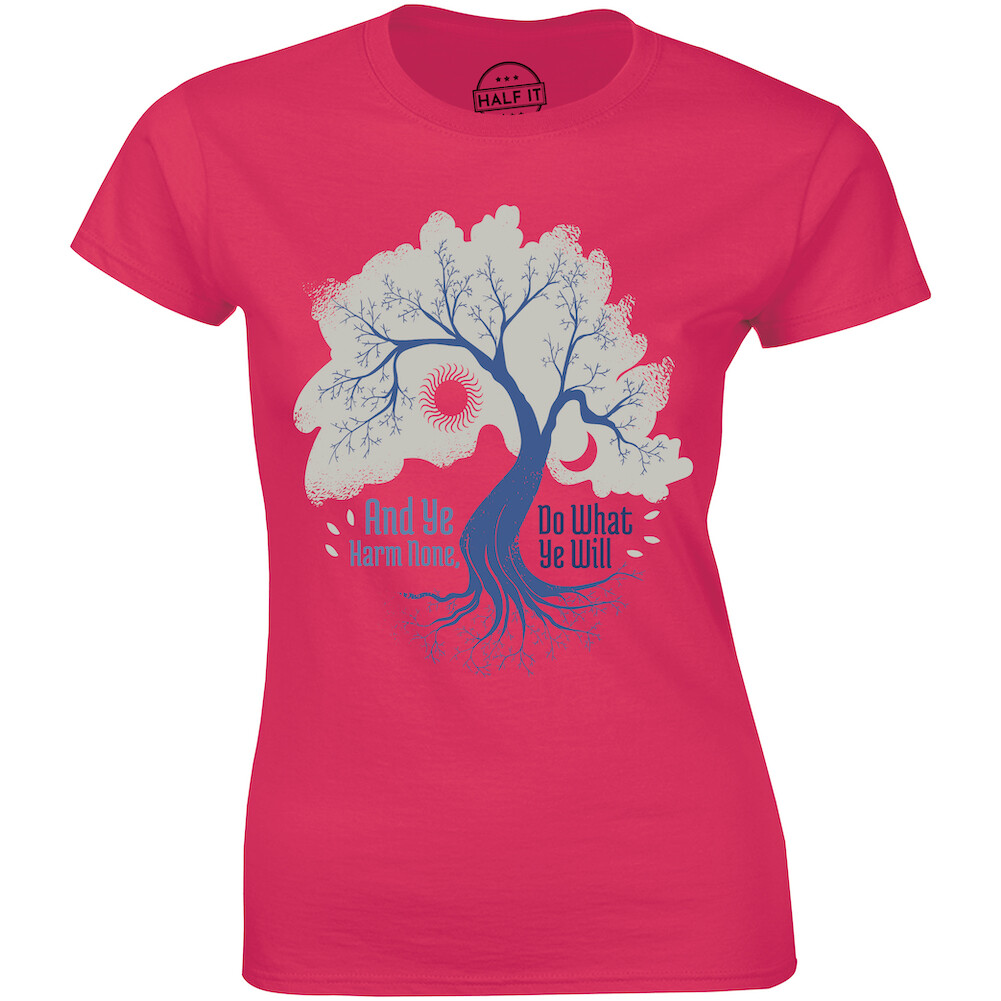 Pagan T-Shirt And Ye Harm None Do What Ye Will Women Spiritual Witch Craft Tee