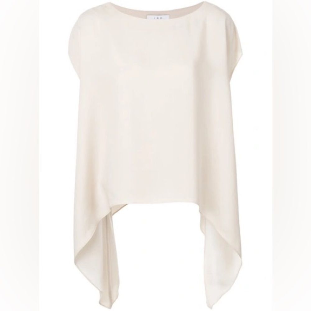 IRO Paris Lara Swing Drape Top Vanilla Nude Size 34 XS