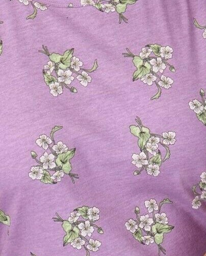 Womens PLUS SIZE 3X 4X 22/24 26/28 30/32 COTTON Tunic Top Floral Print LAVENDER