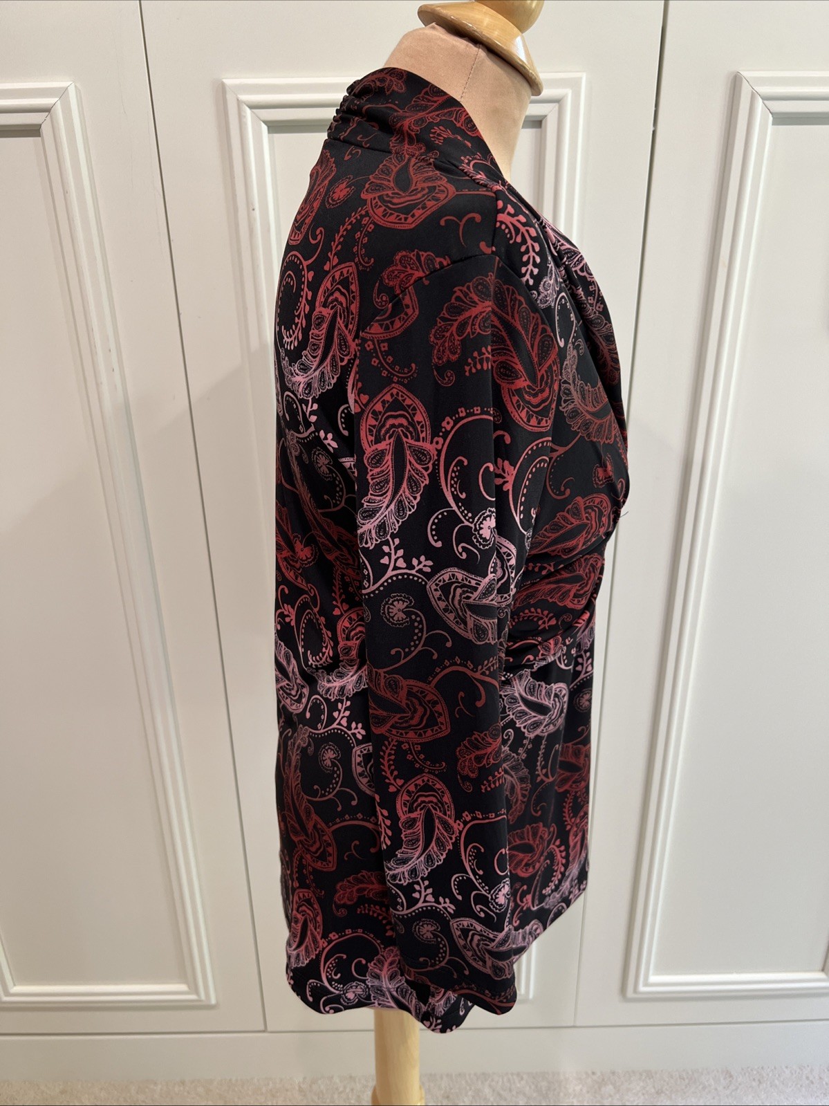 Style & Co Paisley Babydoll Blouse Size Medium Top Y2K Indie Fairy Stretch