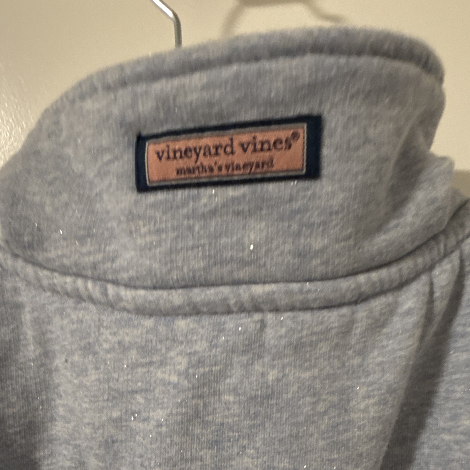 Vineyard Vines women’s XL 1/4 Zip Pullover Sweatshirt light blue with silver