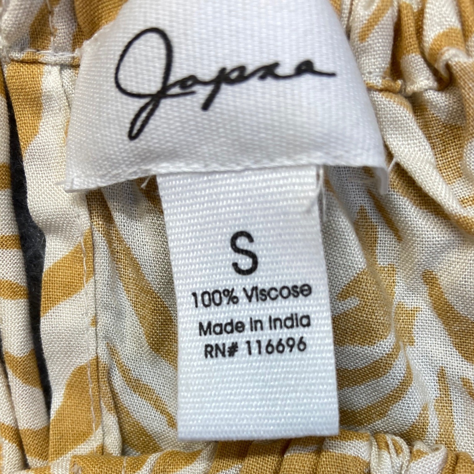 Japna Womens Zebra Print Halter Crop Top Mustard Yellow Smocked Waist 10207 S