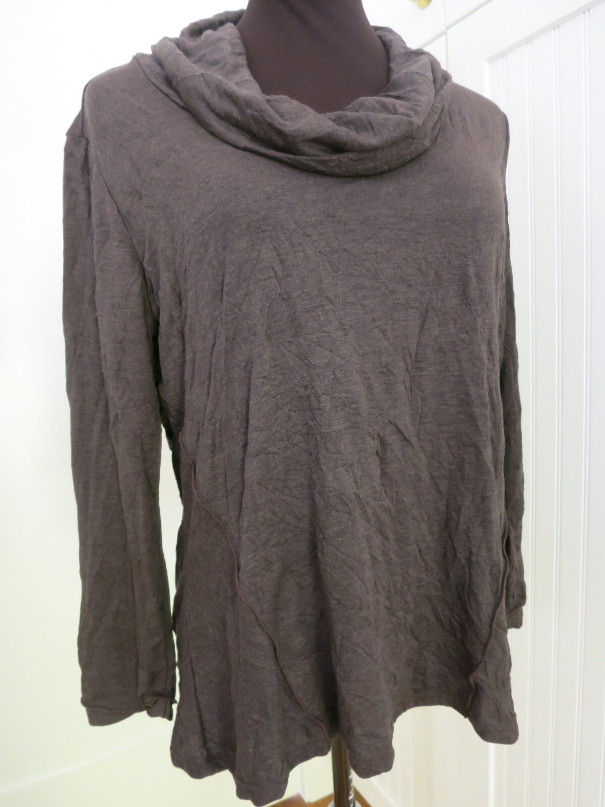 Apropos Nomadic Traders Brown Long Sleeve Cowl Neck Top Pull Over Size Medium