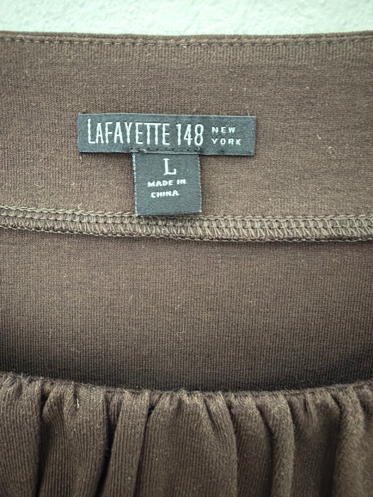 Lafayette 148 New York Brown Cap Sleeve Top Size Large