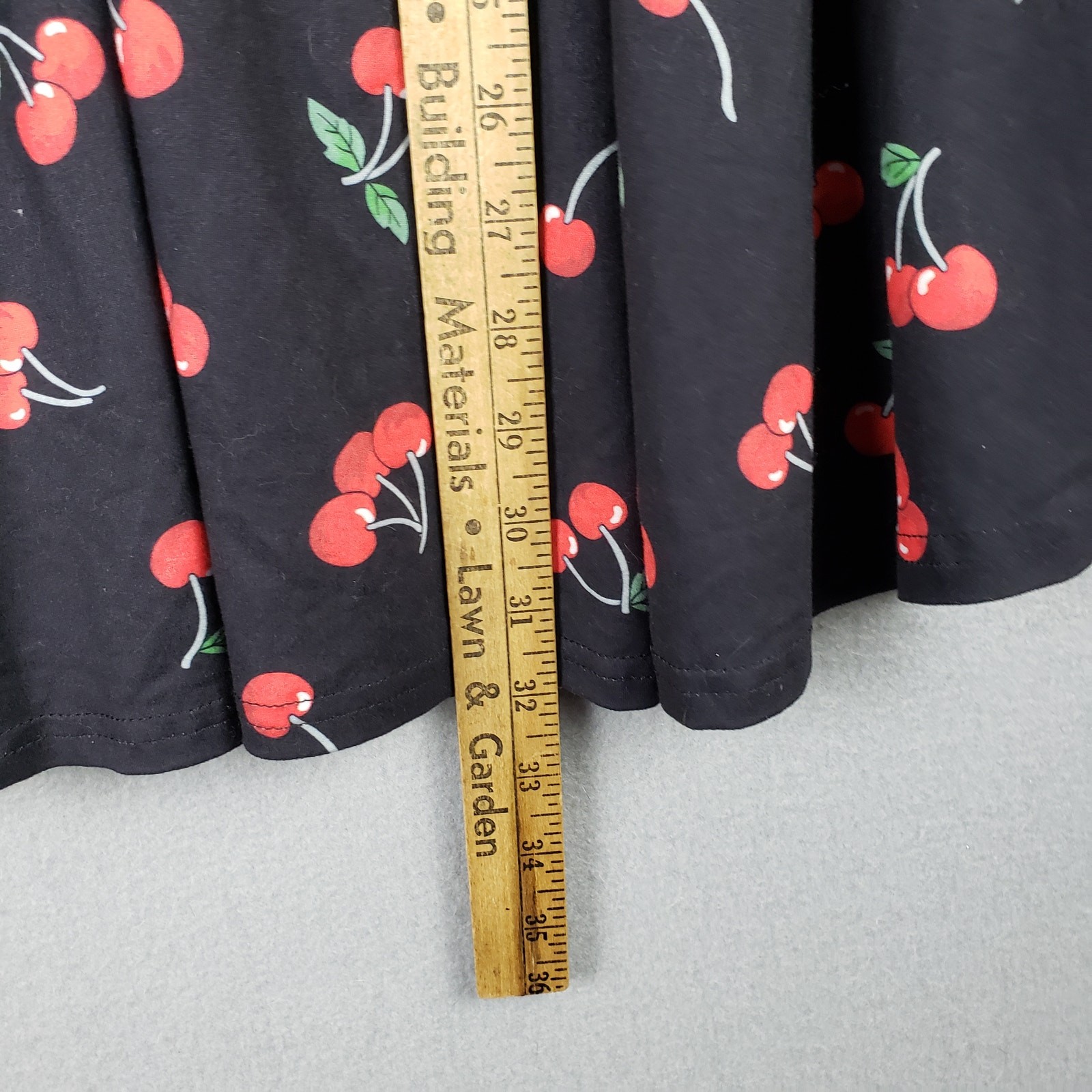 Allegrace Size 3X Cherry Print Babydoll Top Black Red Kawaii Pinup Rockabilly