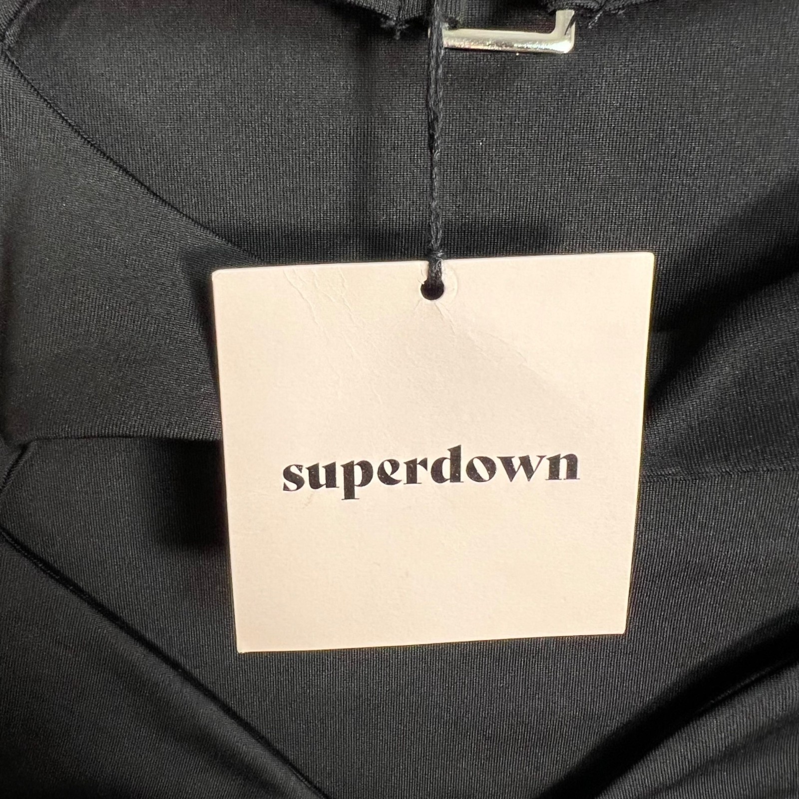 Superdown Womens Small Black Cropped Tank Top With Cutouts & Hook Detail NEW!