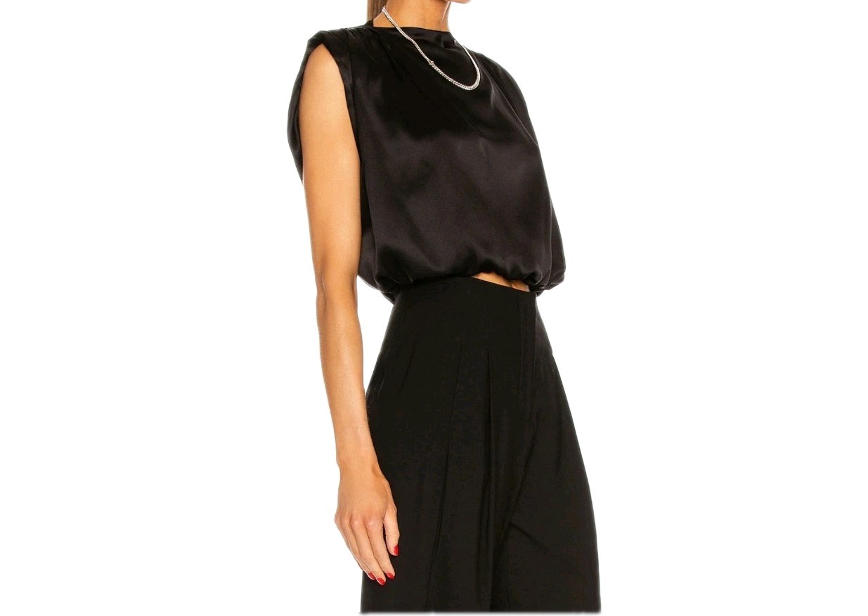 The Sei Gathered Silk Cropped Top Women’s Size 6 Ivory.