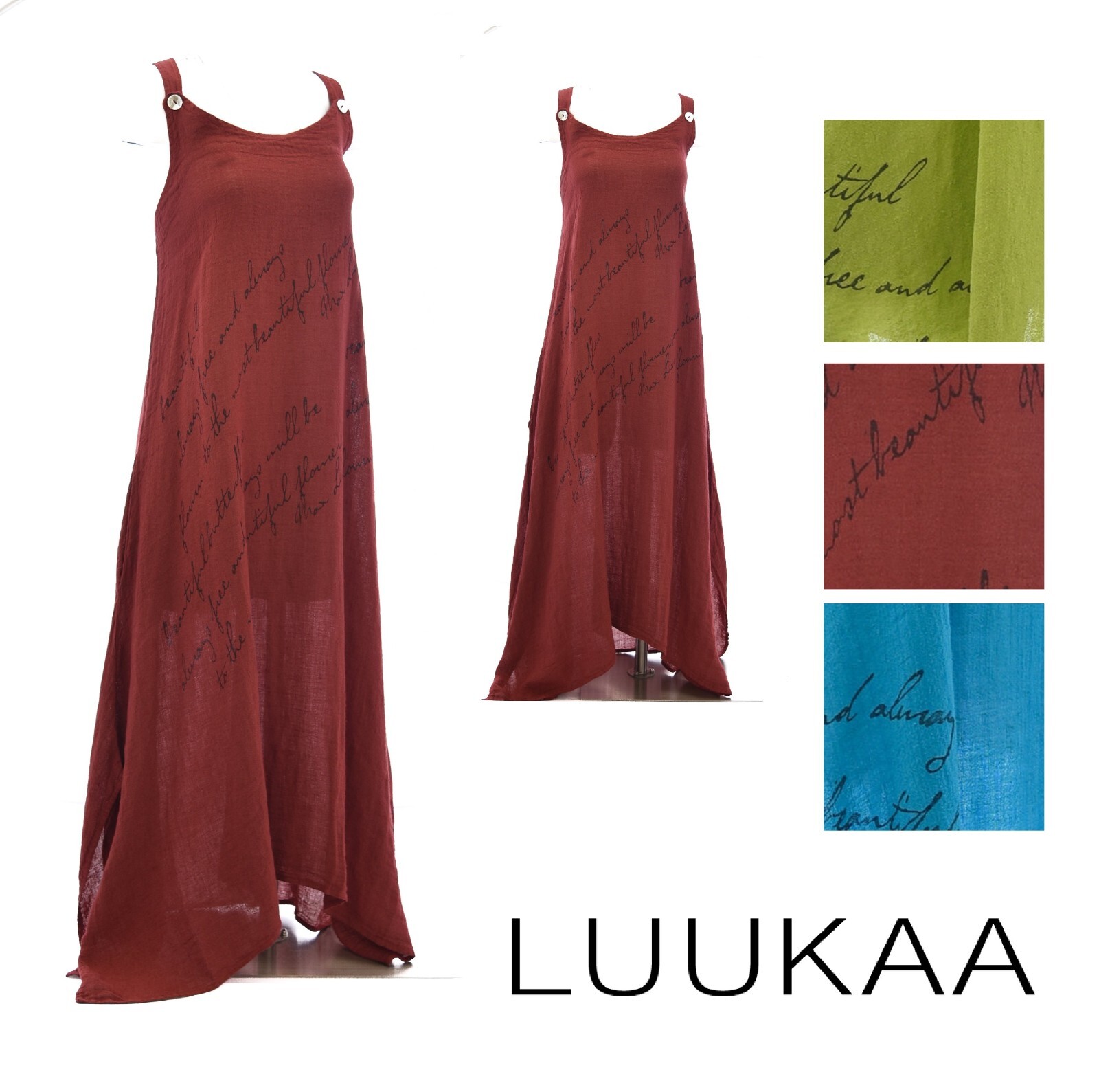 LUUKAA Linen Gauze A5010 Lagenlook BUTTERFLY TUNIC TOP (sizes S – 3XL) 3 COLORS