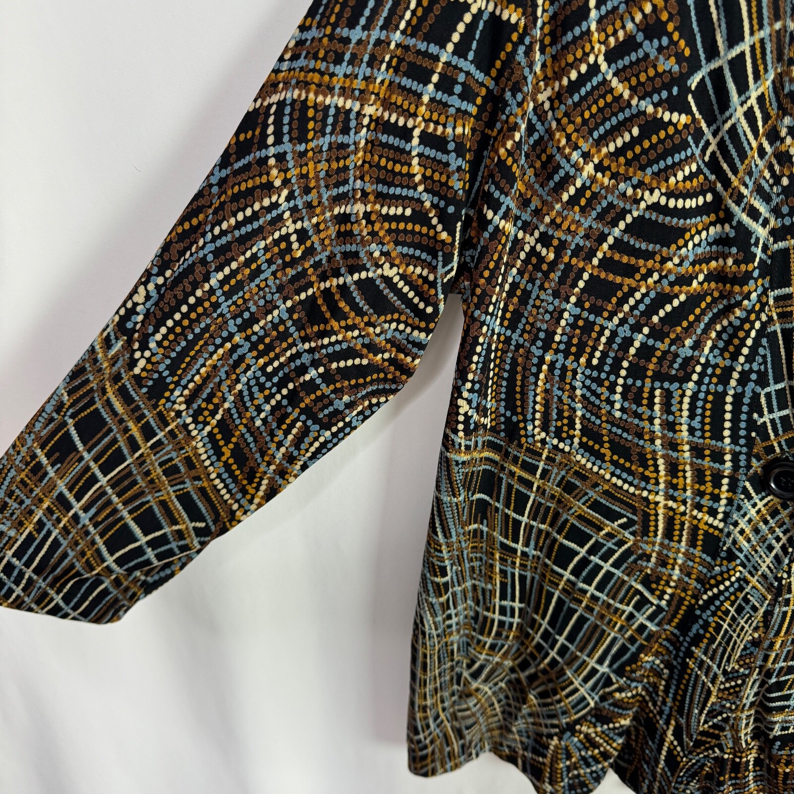 The Travel Collection Women’s Cardigan Top Size 1X Multicolor Print Long Sleeves