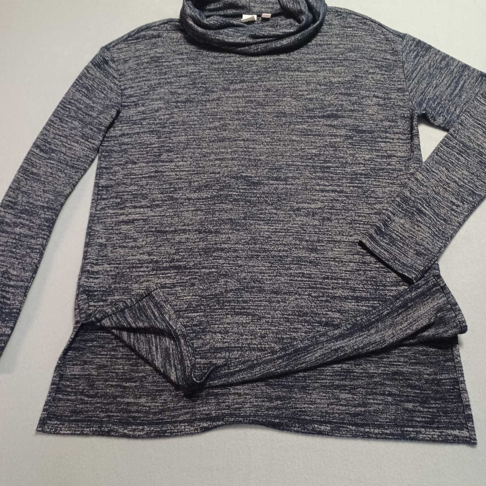 Gap Womens Navy Blue Space Dye Cowl Neck Tunic Pullover Long Sleeve Top Size M