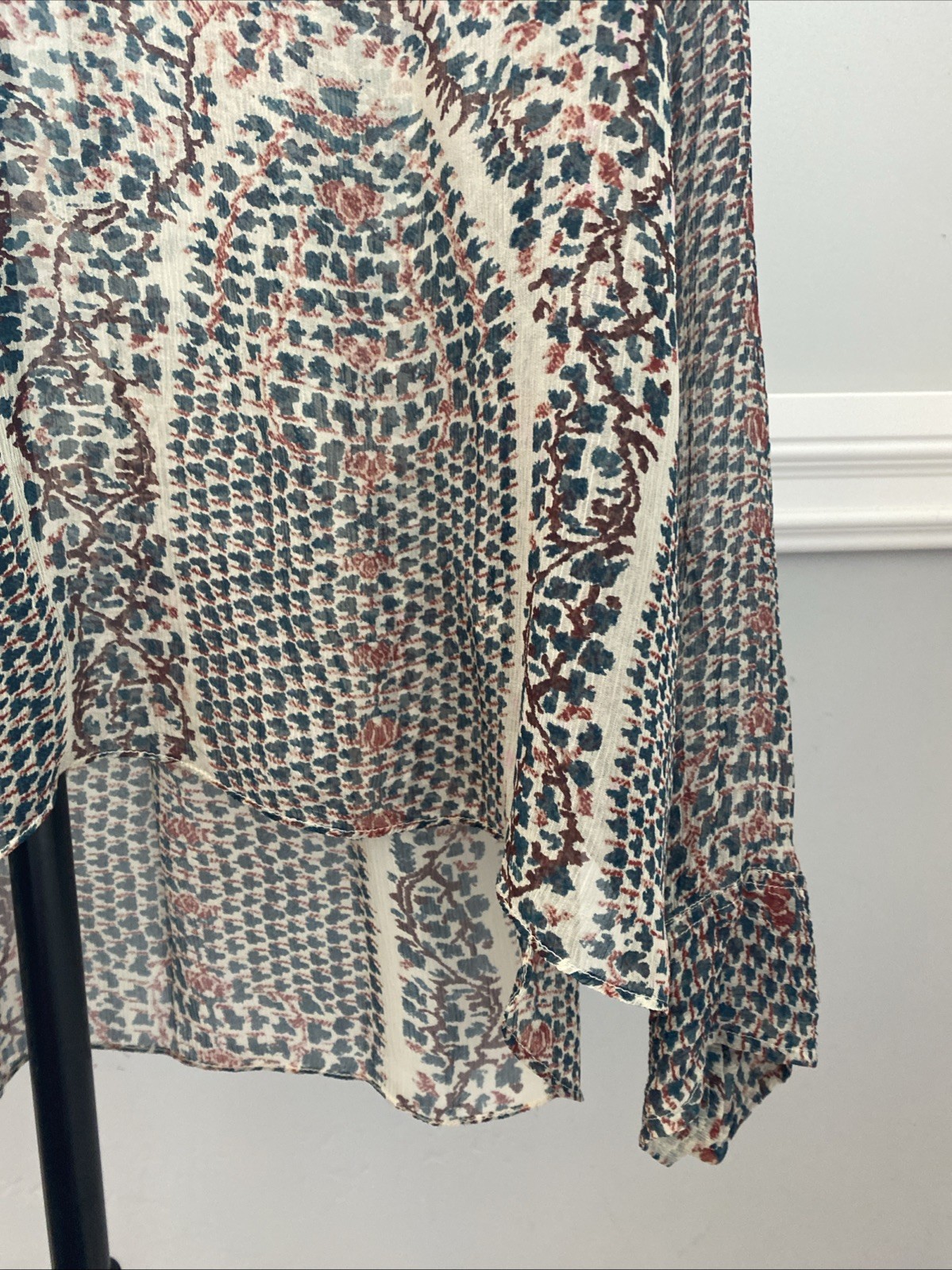 Isabel Marant Etoile Women’s Floral Printed Cotton Blouse Tunic Top Chic M 38 F