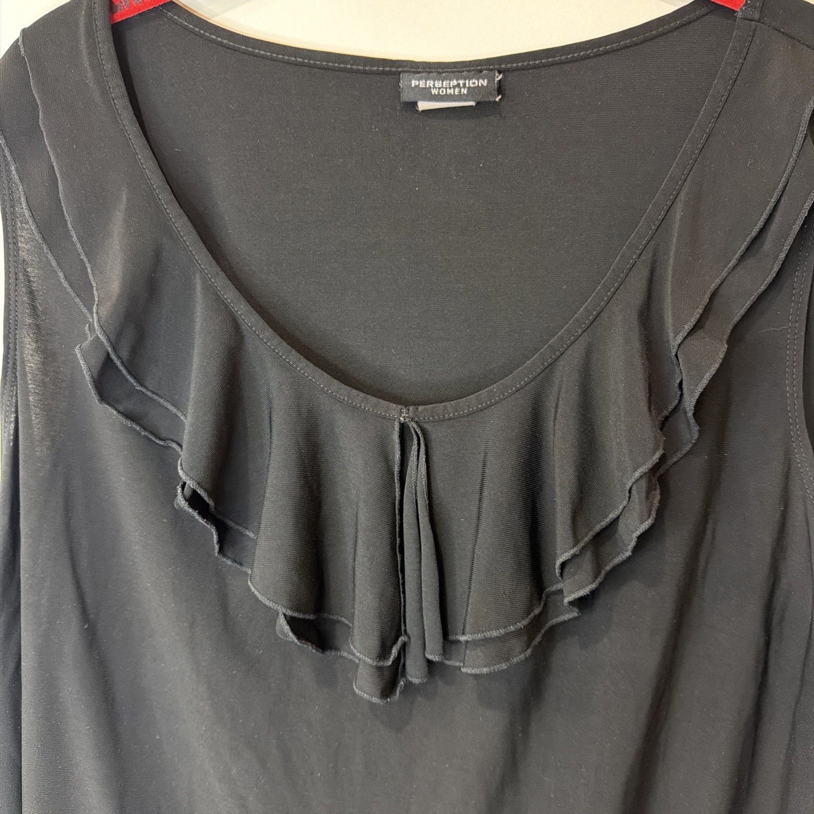 Perception Women’s 2XL Black Sleeveless Pullover Blouse Business Formal Casual