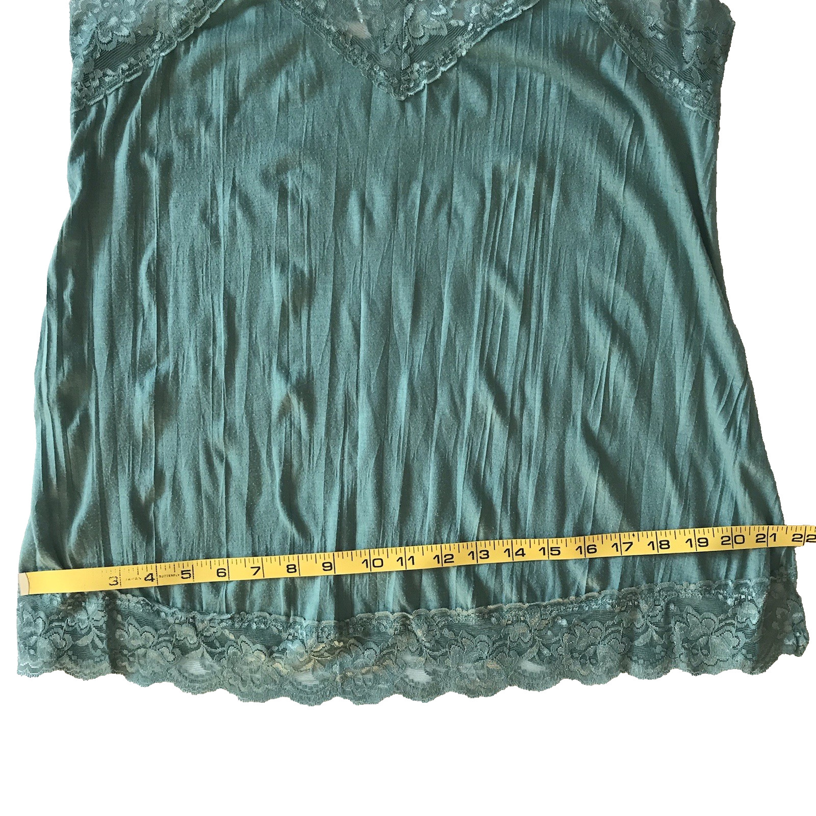 Babydoll Cami Top SZ L ? Green Lace Embroidered Coquette Fairy Whimsy Y2K 00s