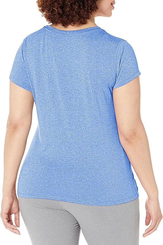 Hanes Heathered V-Neck Tee Sport Womens Performance Cool DRI UV Protection Plain