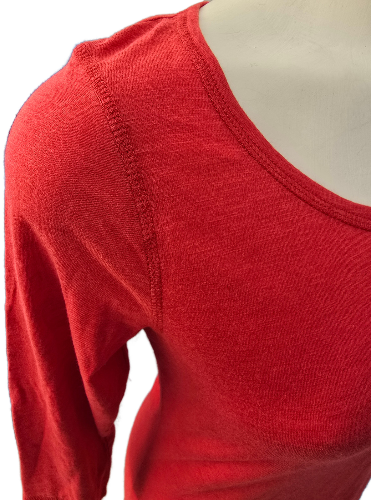 M&S Stretchy Top Indigo 3/4 Sleeve Purple Red Size 6 8 10 12 14 16 18 Base Layer