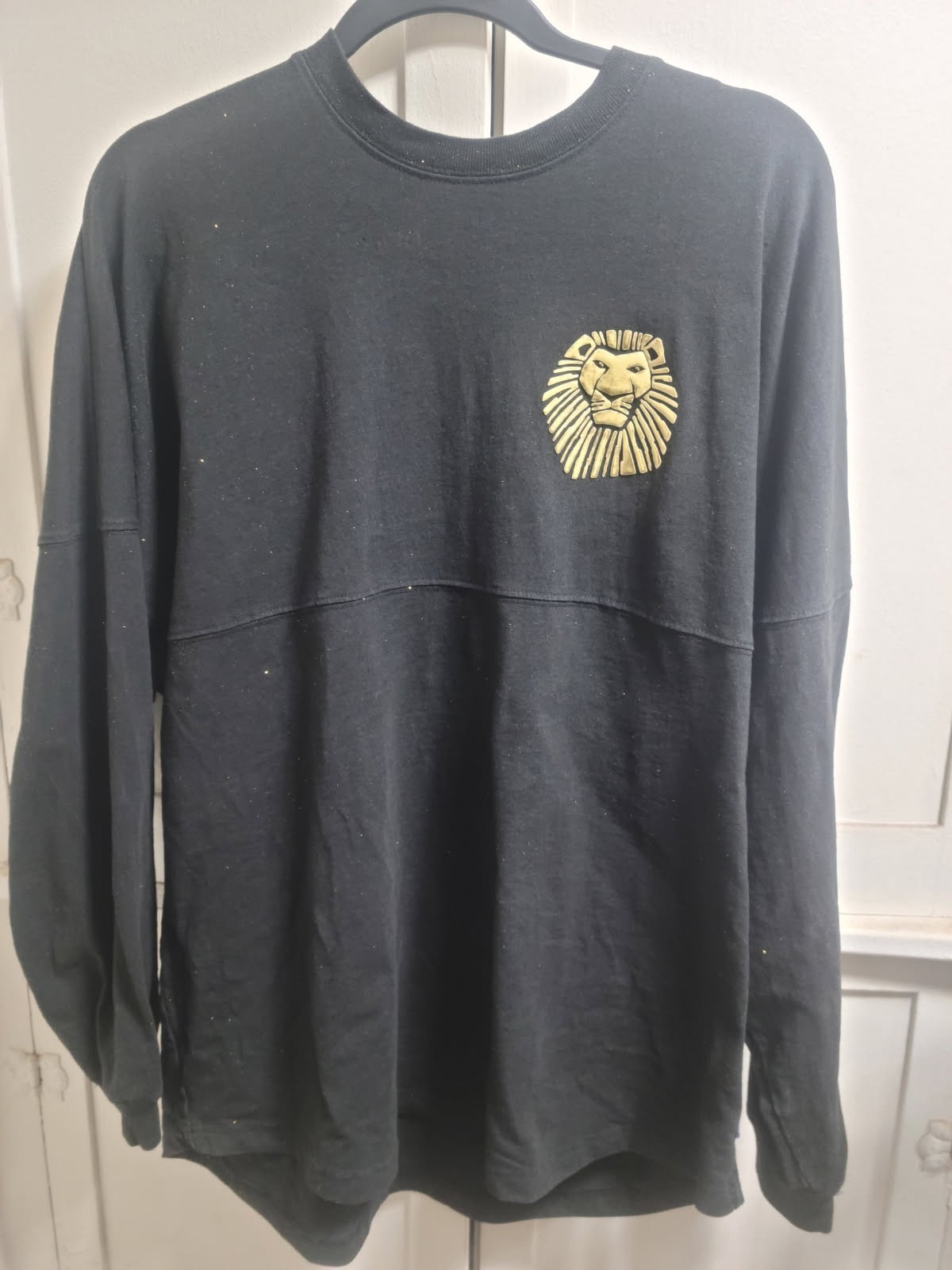 * Disney Shirt Women’s Large Lion King Spirit Jersey Long Sleeve Black & Gold *