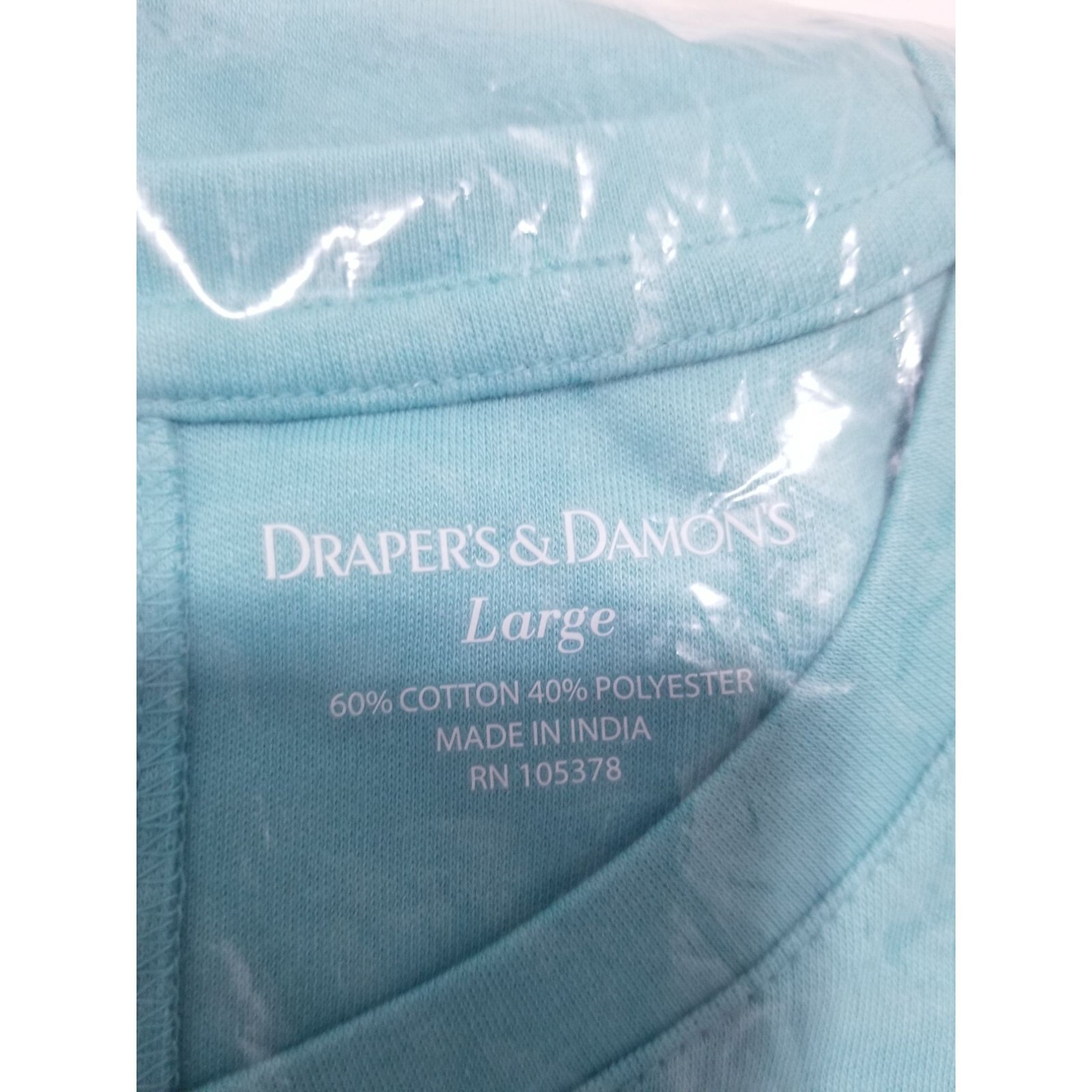 DRAPER’S & DAMON’S Ladder Stitch Tee In Maral Blue – Size Large