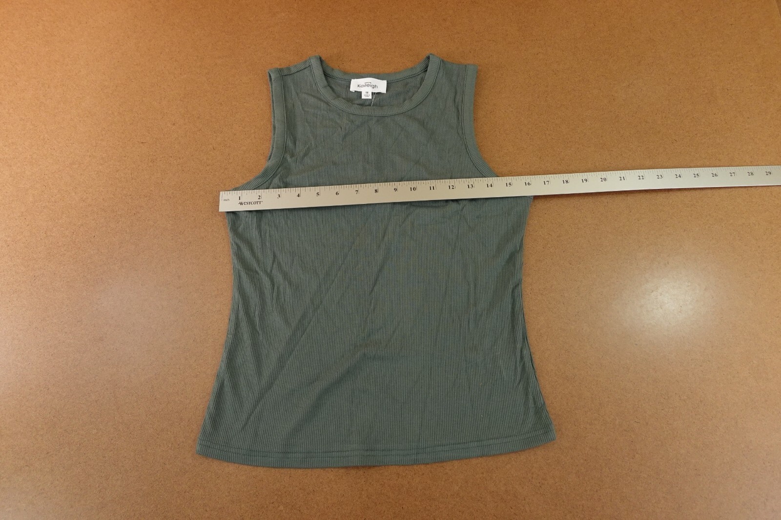 Kaileigh Womens Size Medium Green Rin Knit Chaney Tank Top NWT